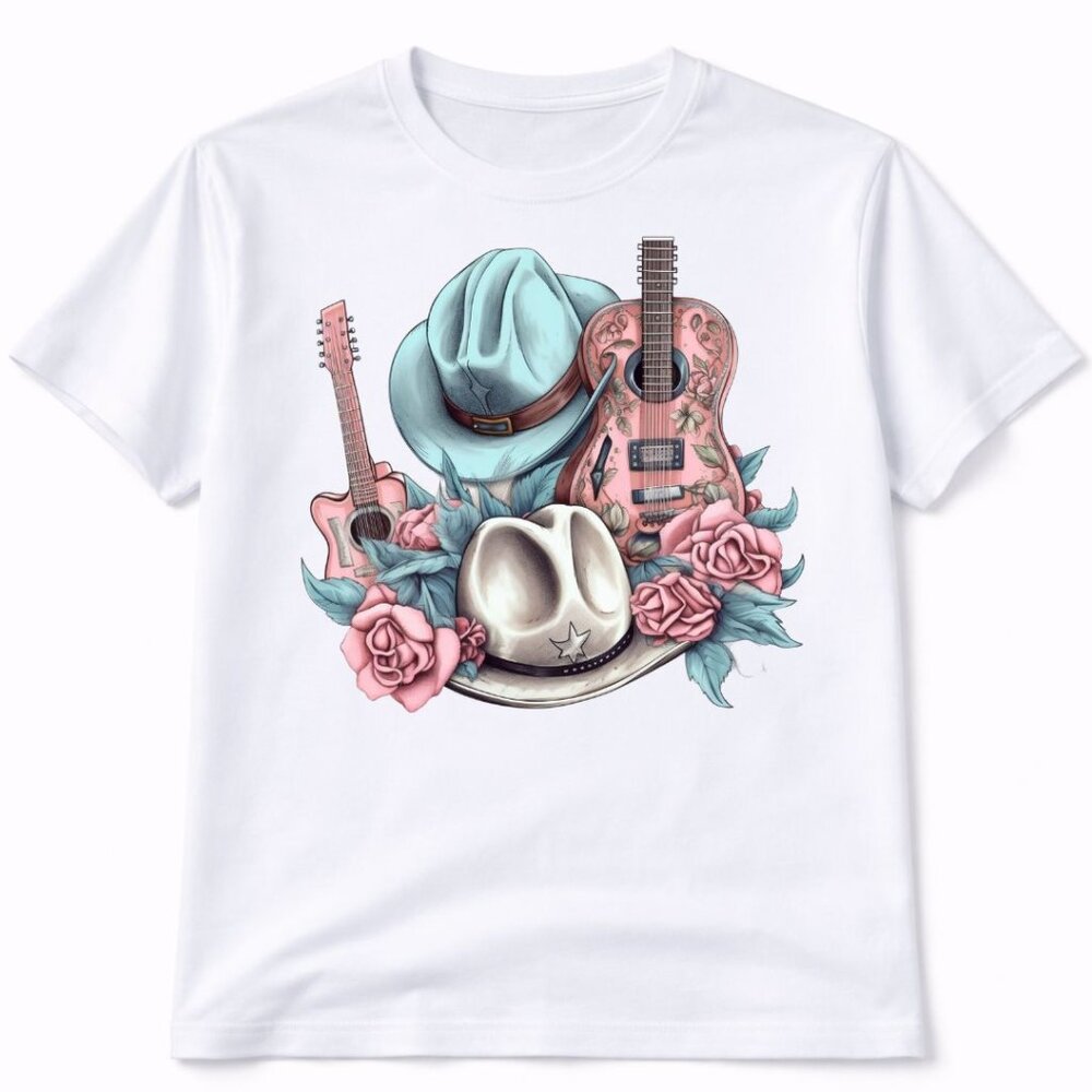 Western Country Floral Graphic T Shirt Trendy Boutique Style Tee Womens White